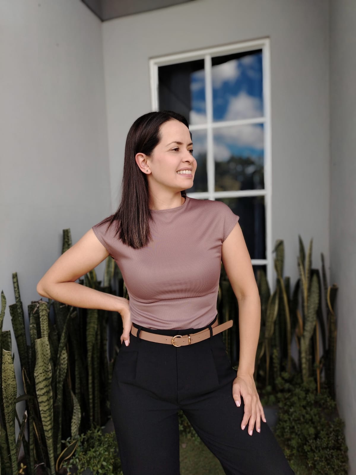 Blusa manga enteriza melón
