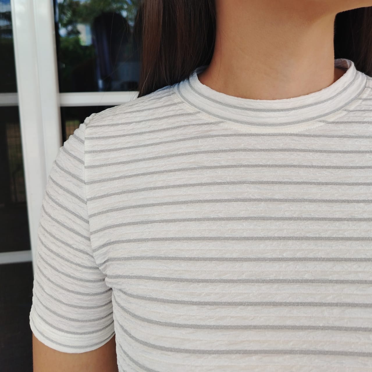 Blusa camiseta rayas con brillo