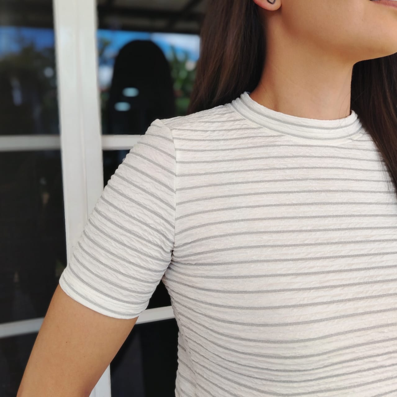 Blusa camiseta rayas con brillo