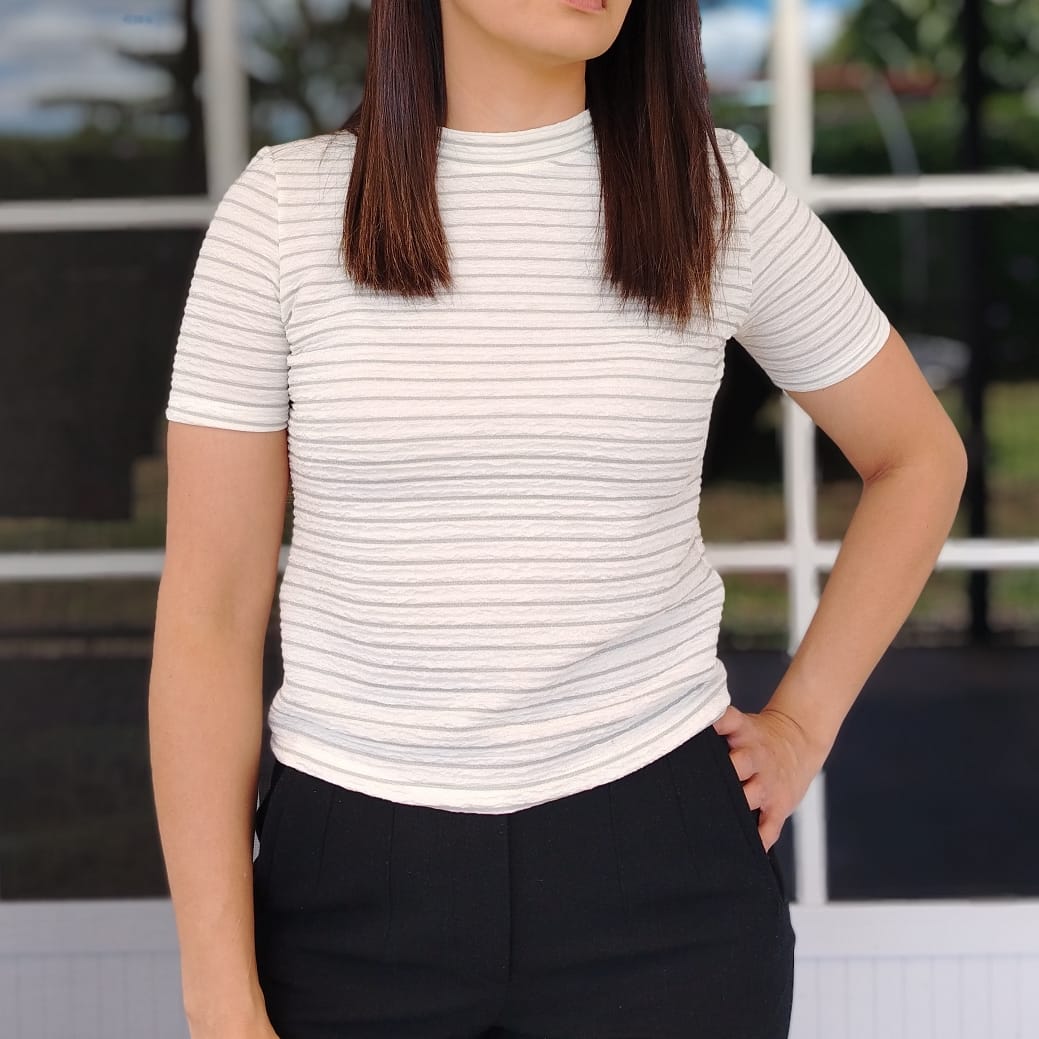 Blusa camiseta rayas con brillo