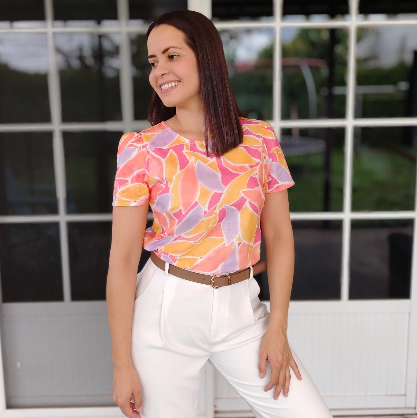 Blusa hojas Naranja