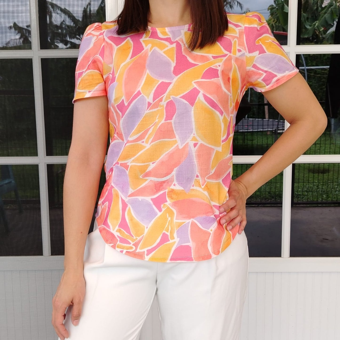 Blusa hojas Naranja