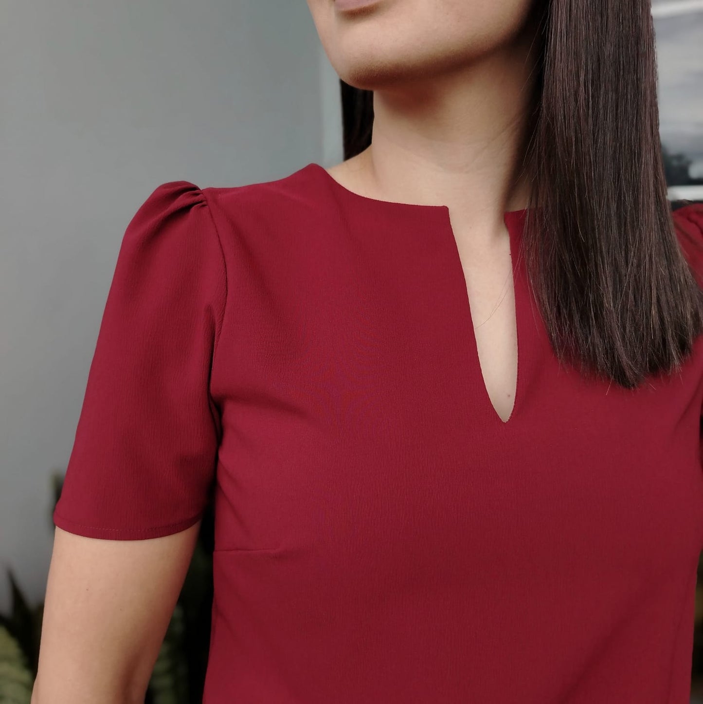 Blusa abertura vino