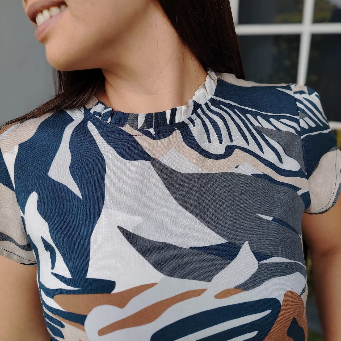Blusa cuello fruncido