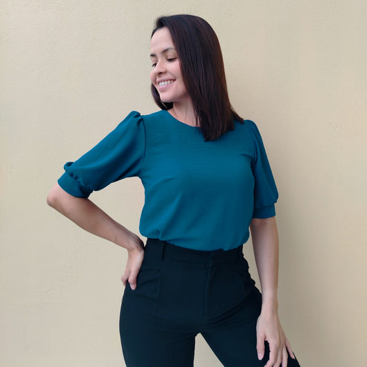 Blusa manga 2/4 jade