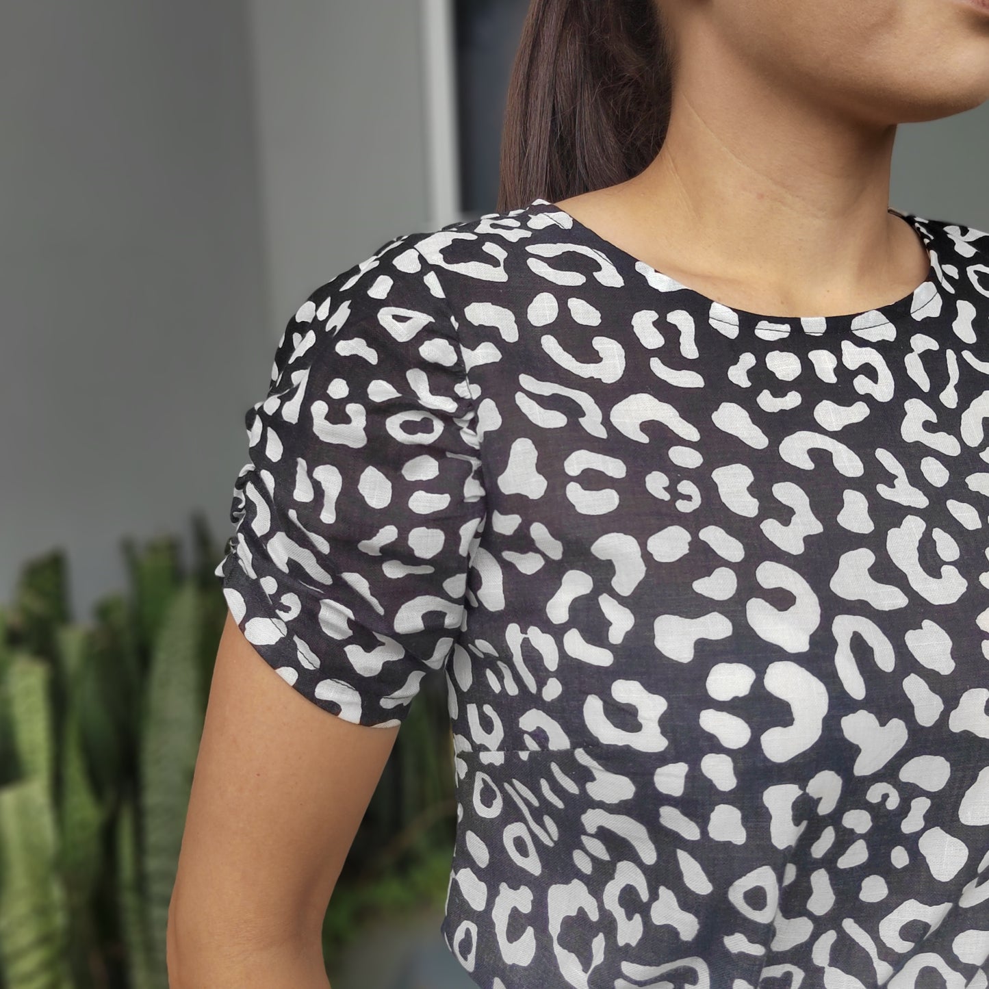 Blusa manga bombache animal print