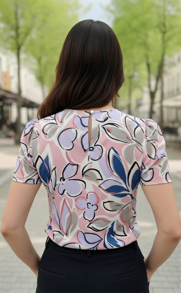 Blusa floral palo rosa