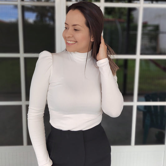 Blusa manga larga blanco hueso