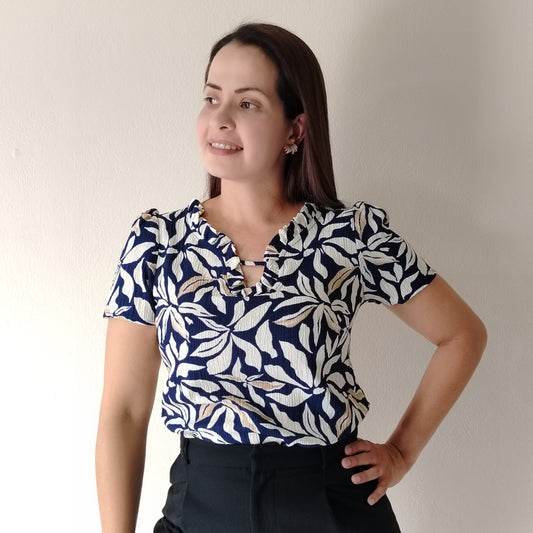 Blusa escote fruncido