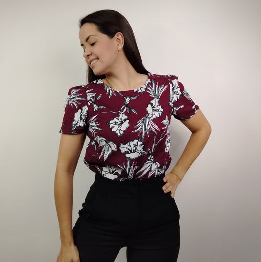 Blusa floral vino