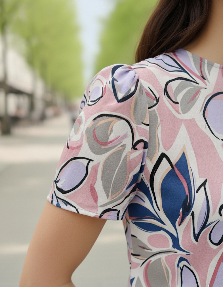 Blusa floral palo rosa