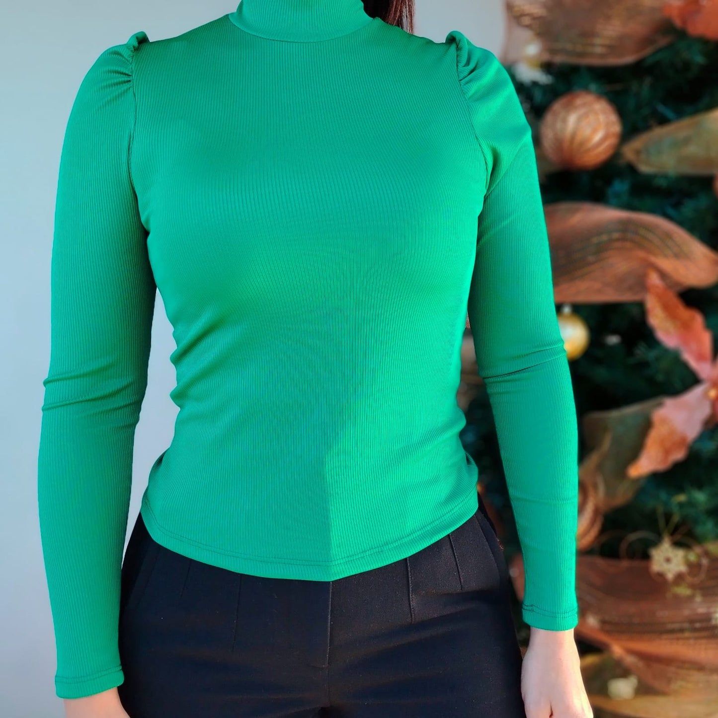 Blusa Manga Larga Bombache verde