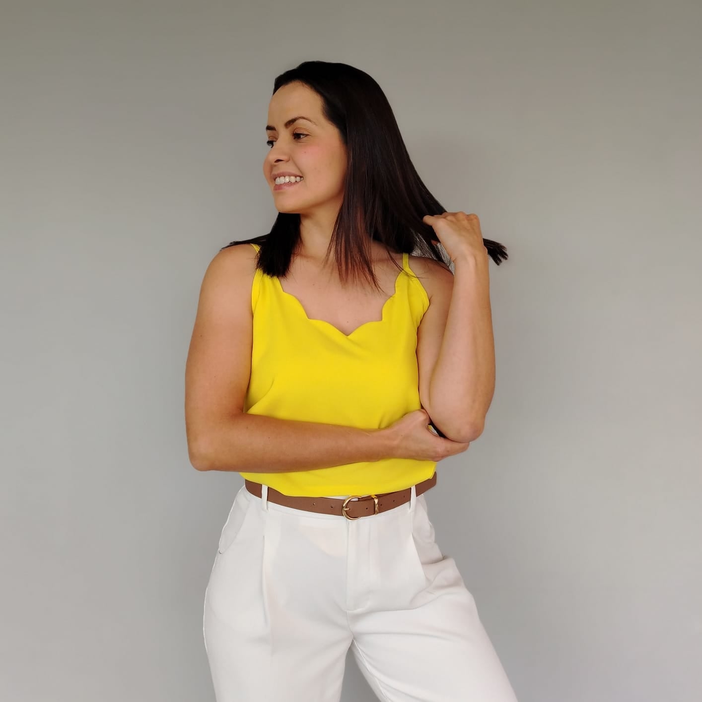 Blusa tirante de parras amarillo