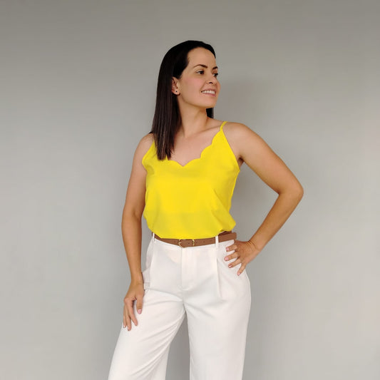 Blusa tirante de parras amarillo