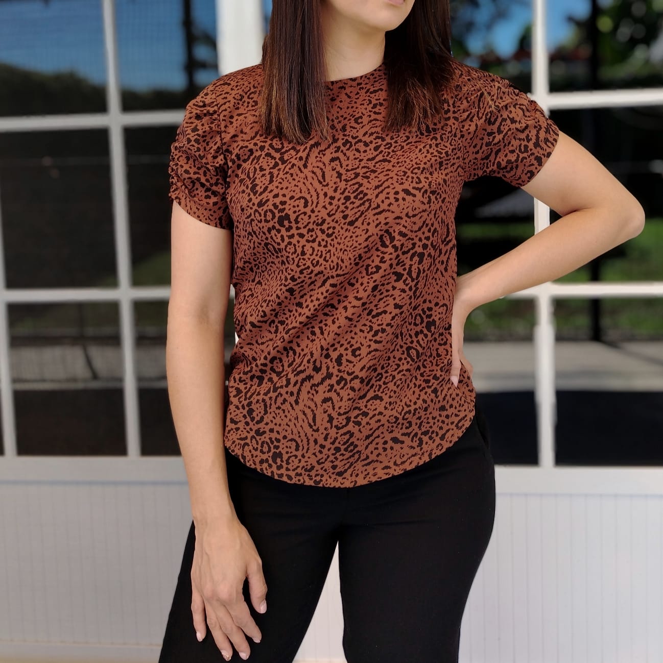 Blusa animal print bombache