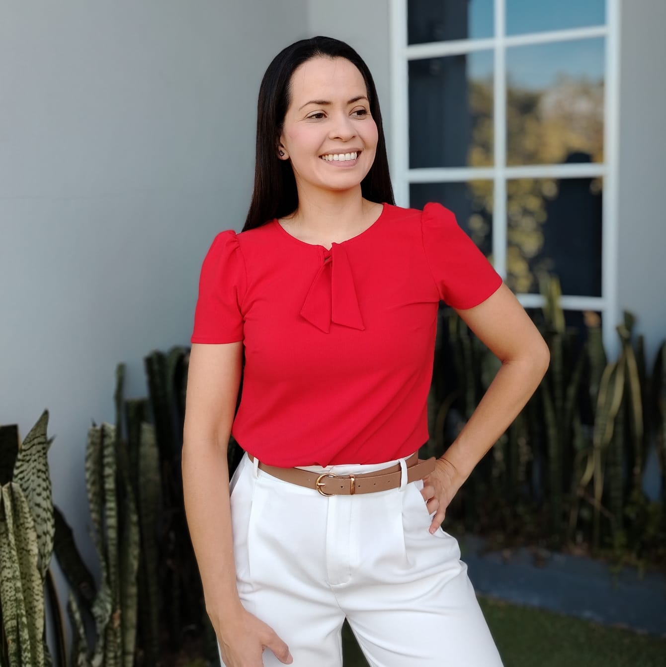 Blusa amarre rojo