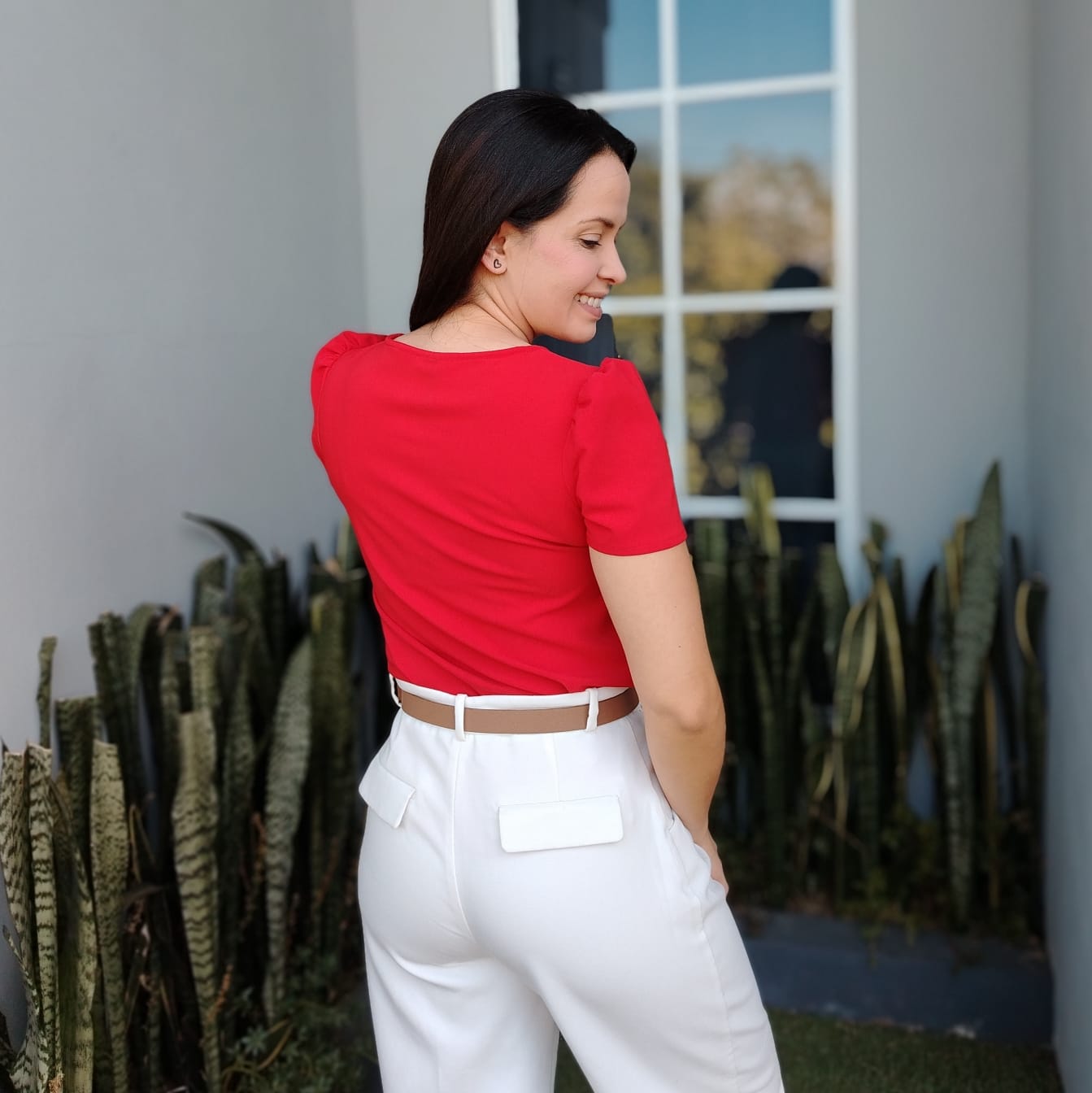 Blusa amarre rojo