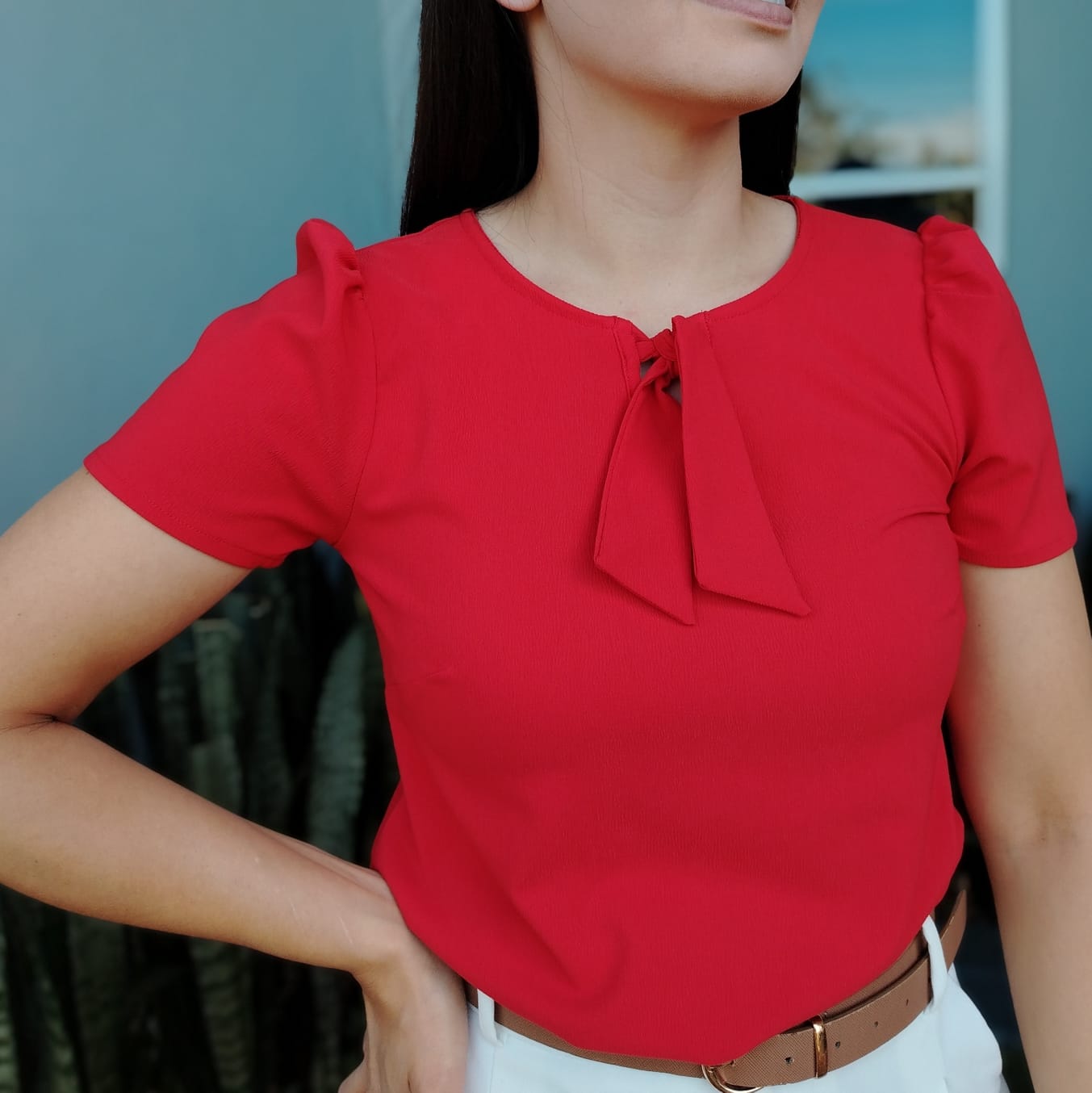 Blusa amarre rojo