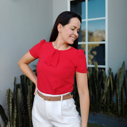 Blusa amarre rojo