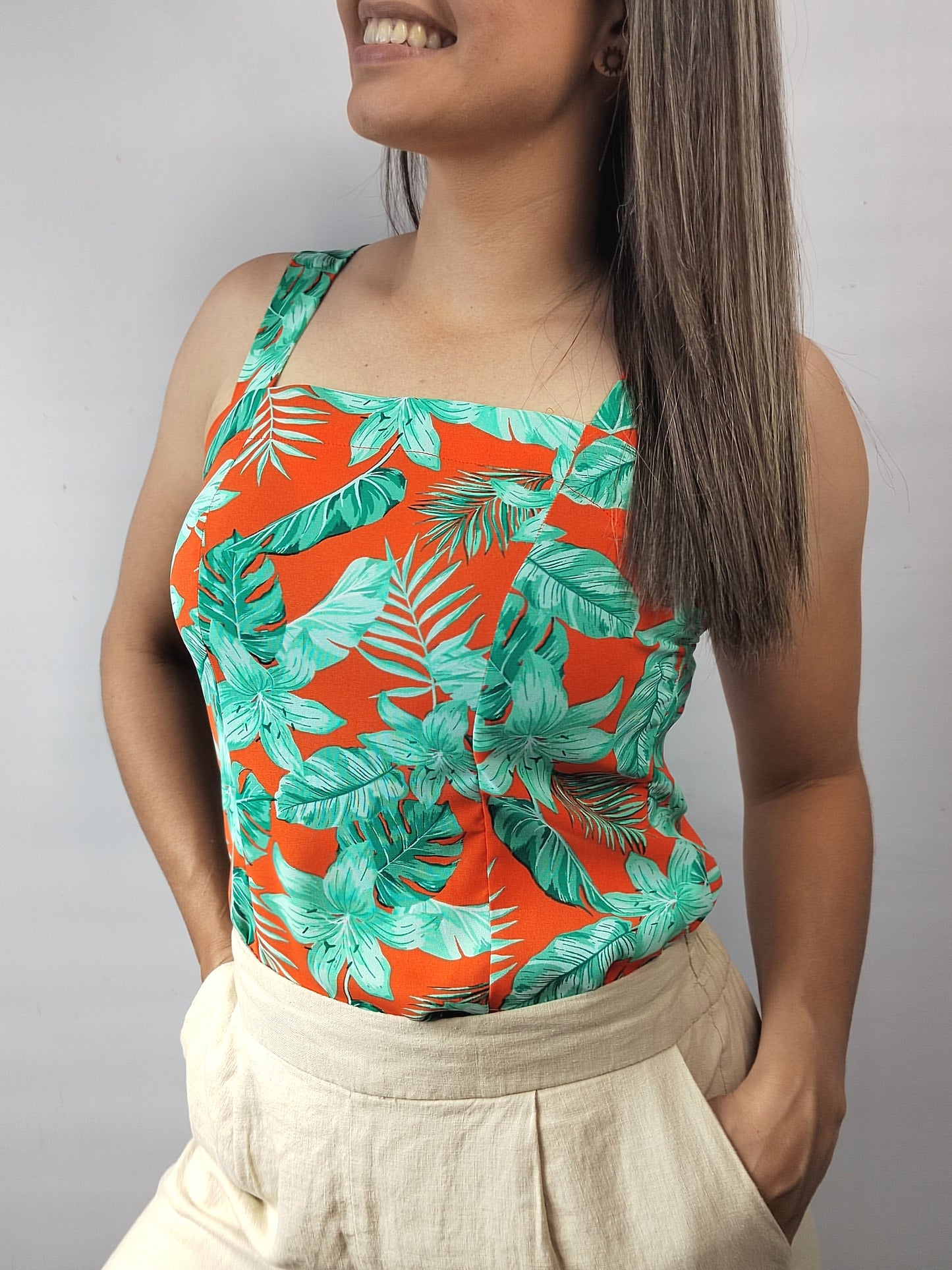 Blusa Tirante Floral