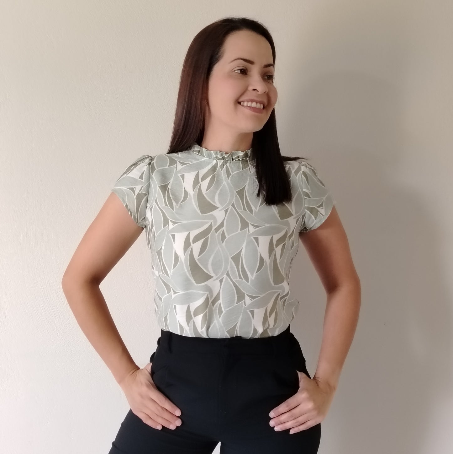 Blusa cuello fruncido