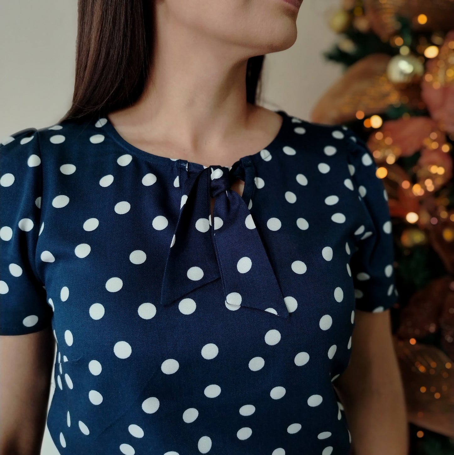 Blusa amarre lunares