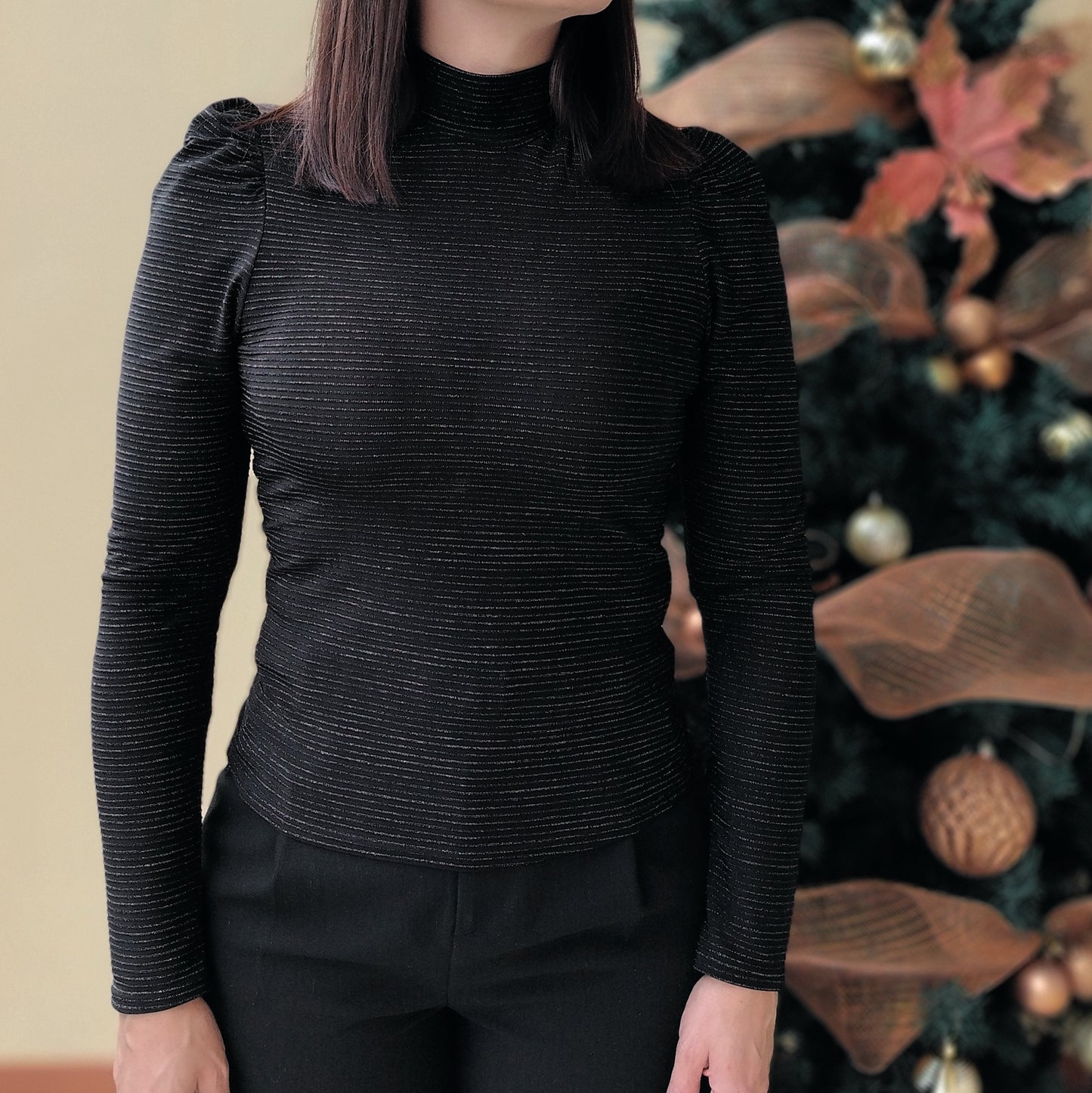 Blusa manga larga brillos