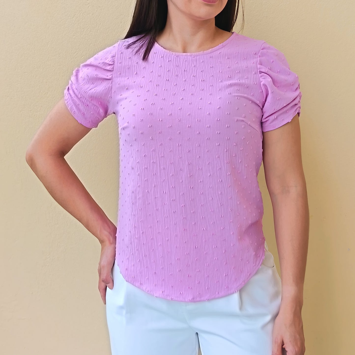 Blusa bombache rosa pastel