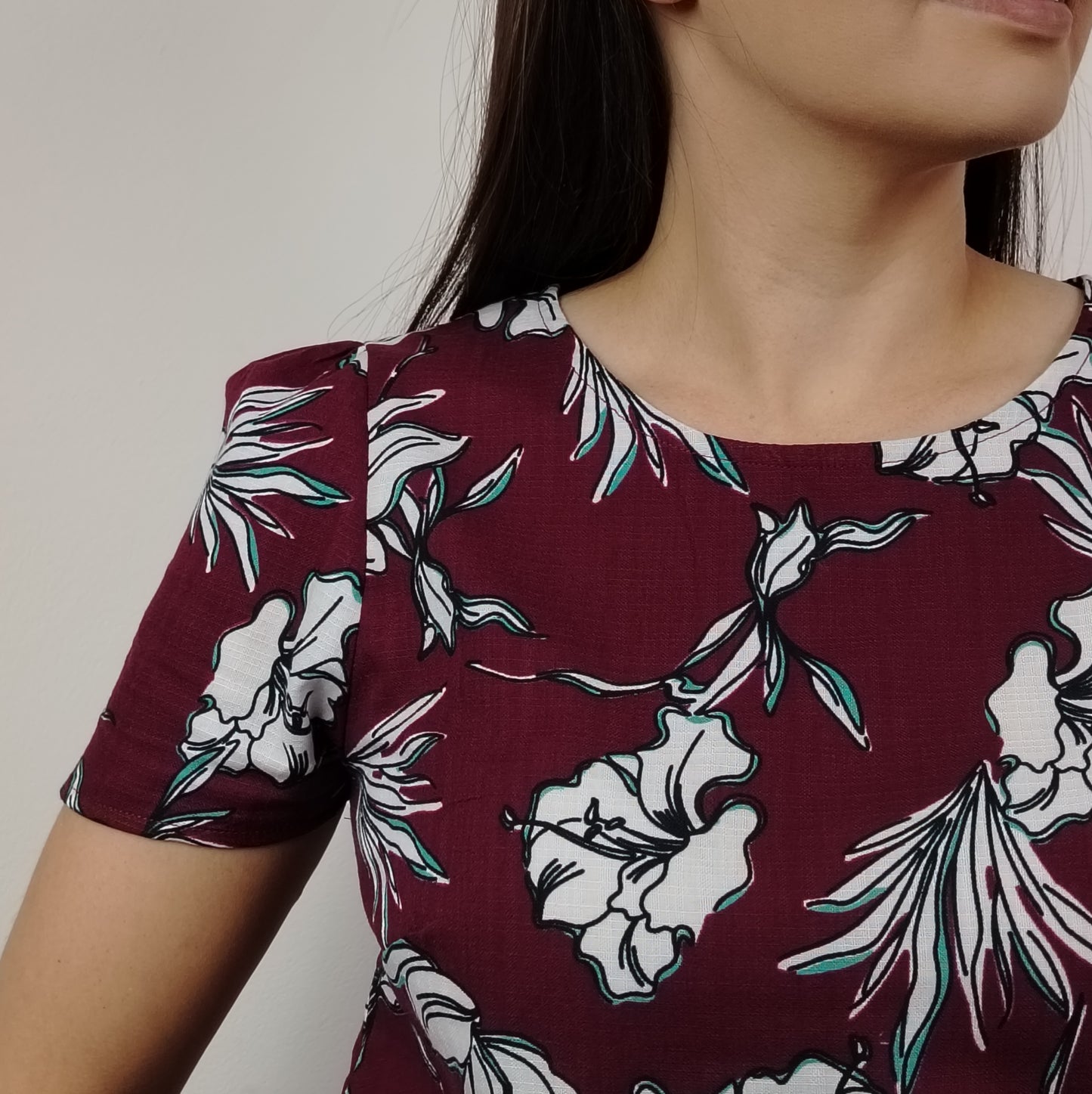 Blusa floral vino