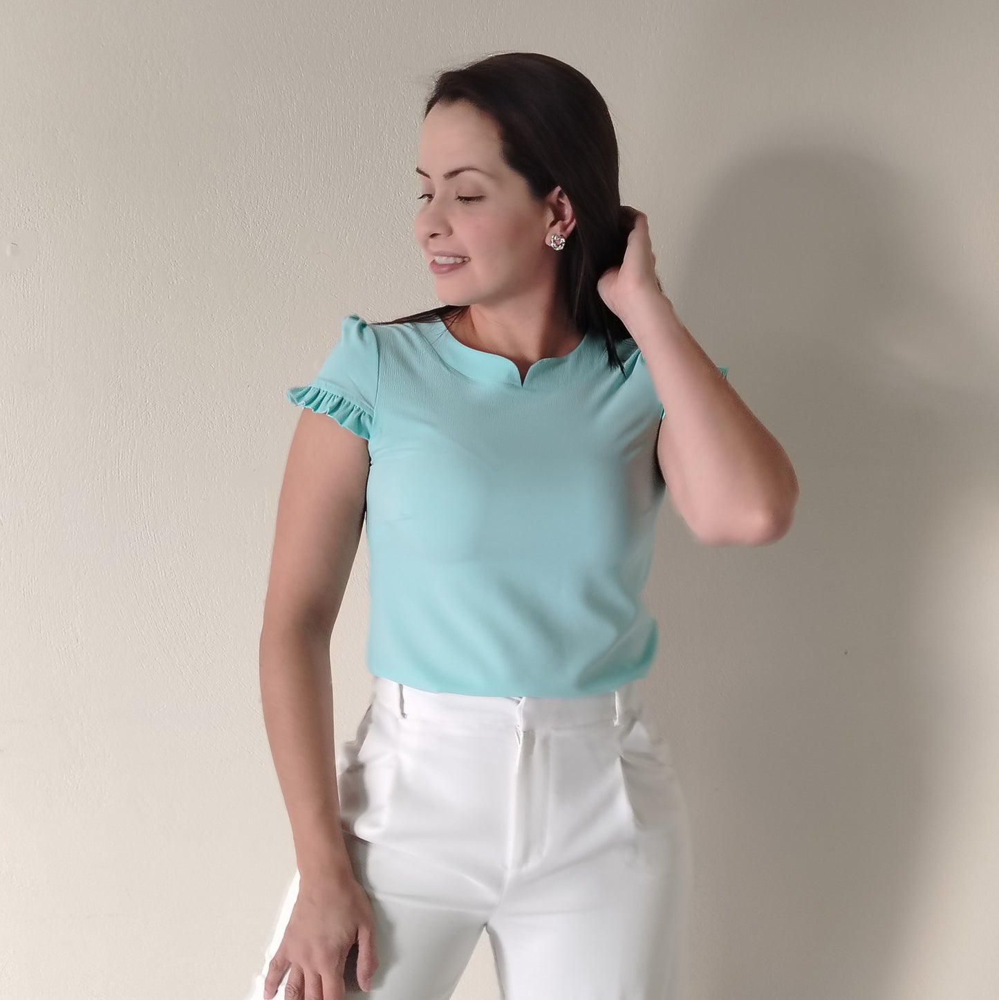 Blusa cuello chino
