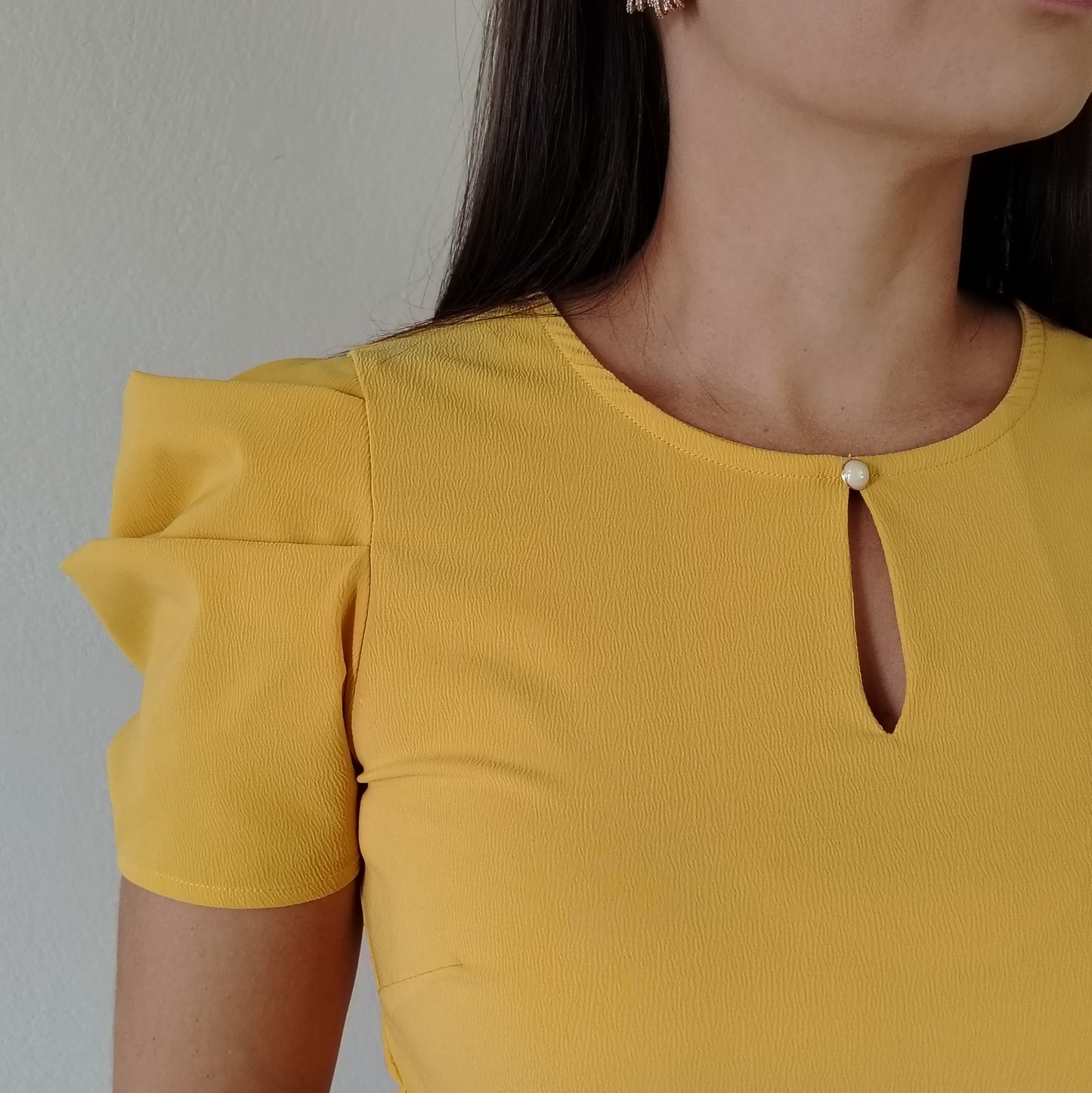 Blusa manga drapeada