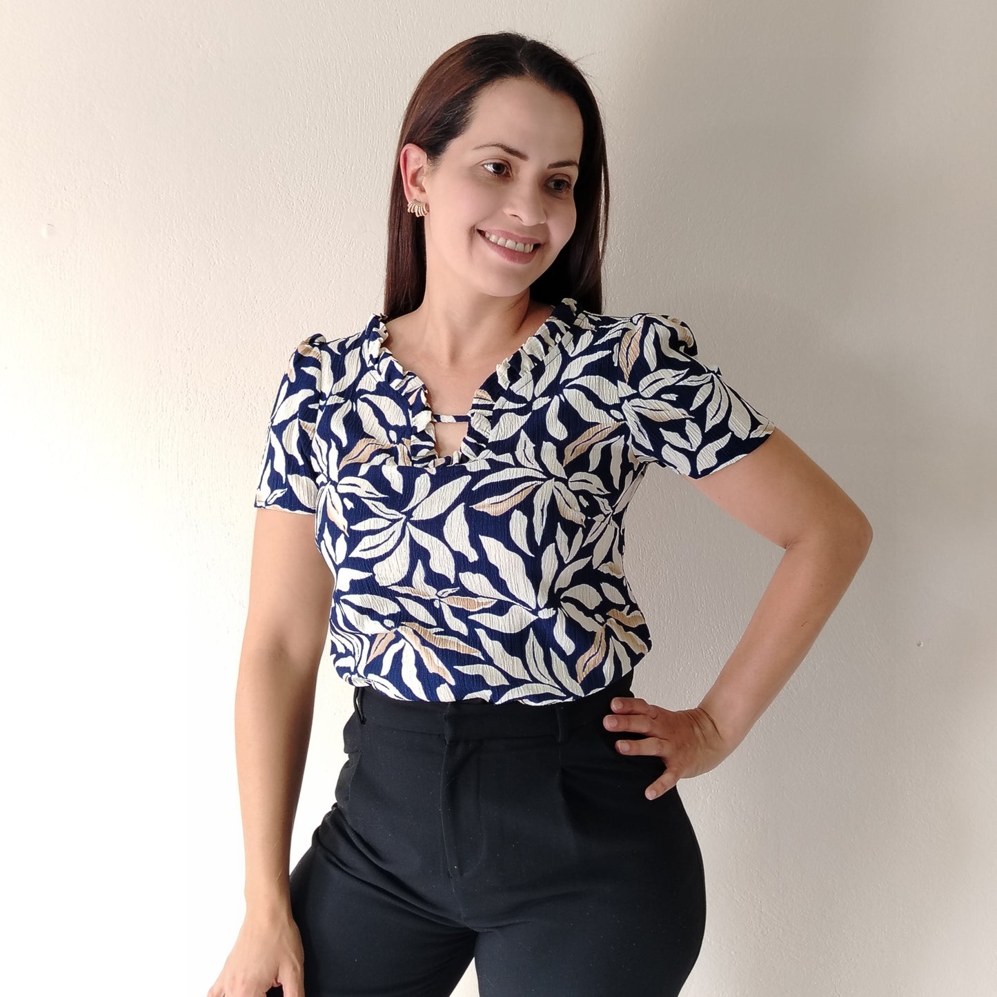 Blusa escote fruncido