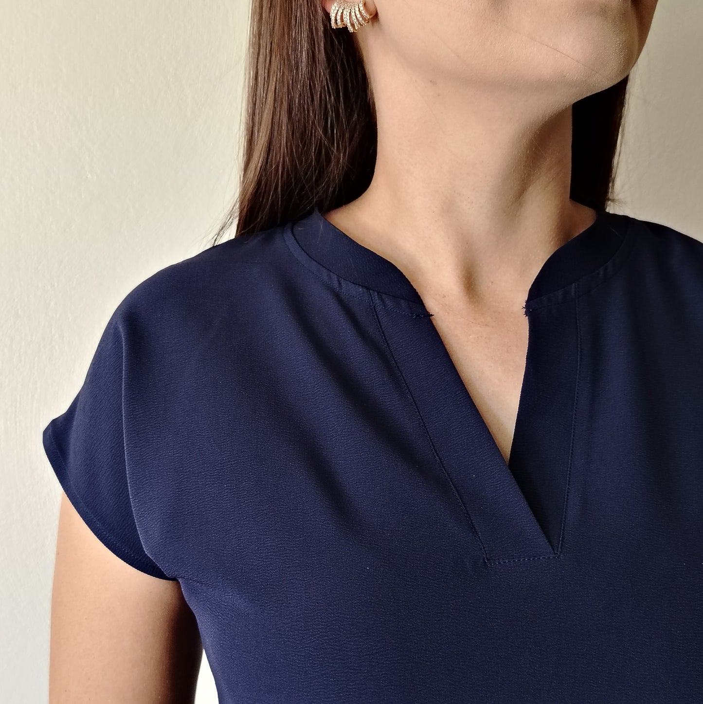 Blusa cuello chino enteriza