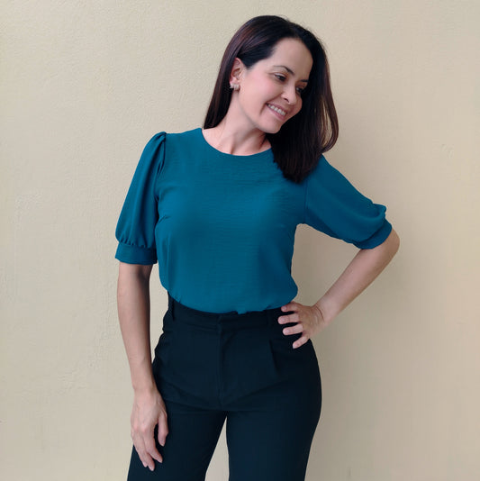 Blusa manga 2/4 jade