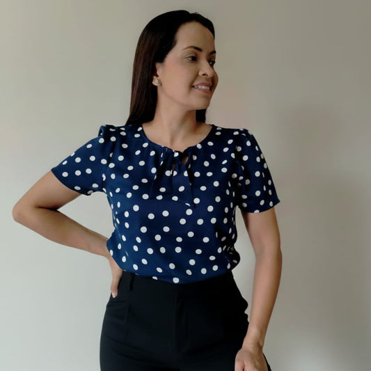 Blusa amarre lunares