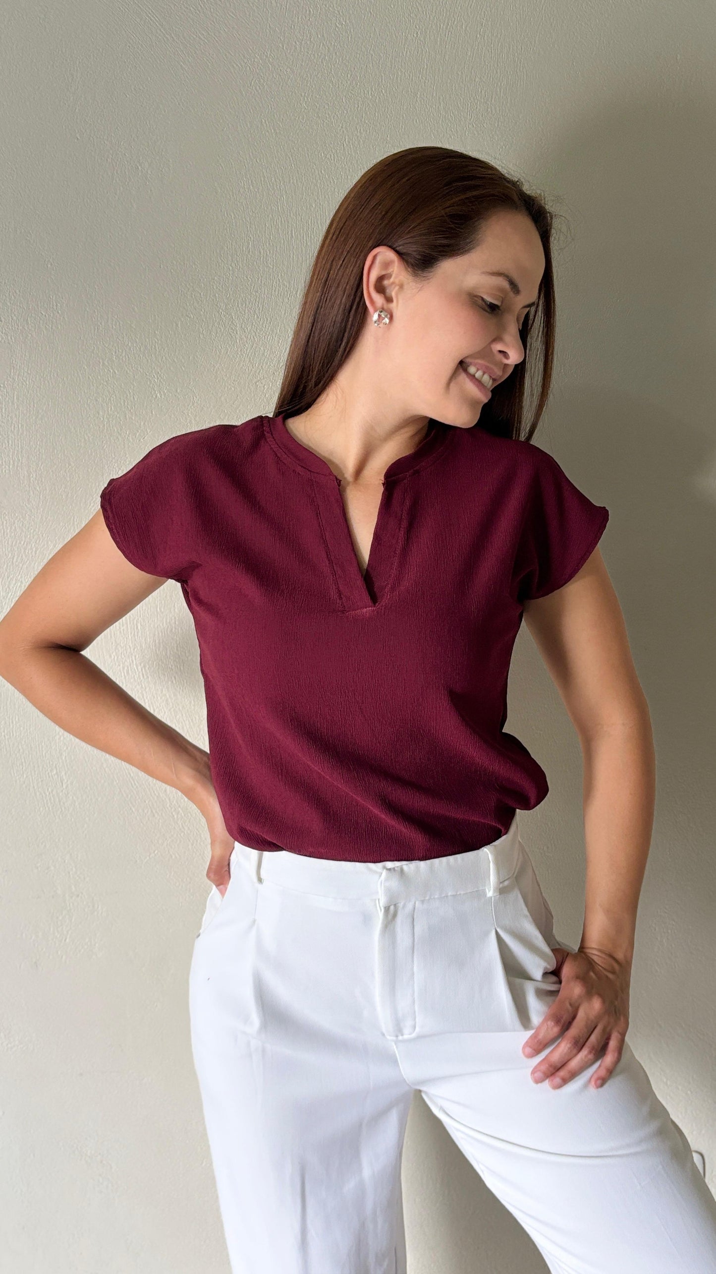 Cuello chino manga enteriza