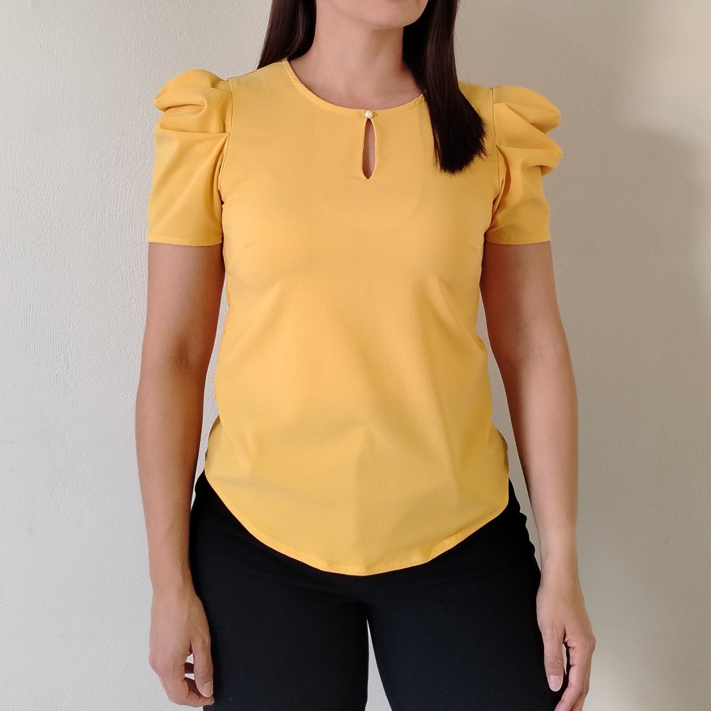 Blusa manga drapeada