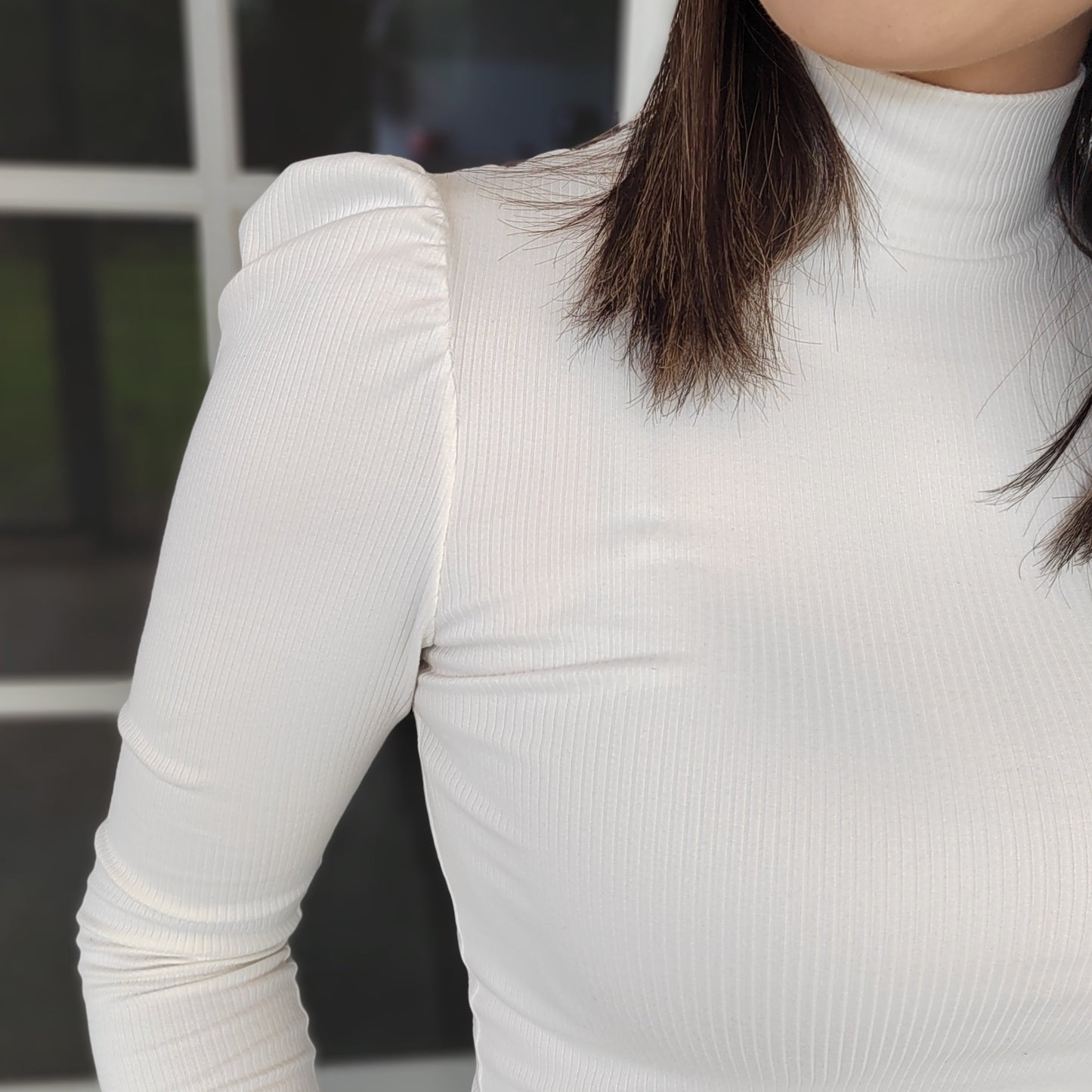 Blusa manga larga blanco hueso