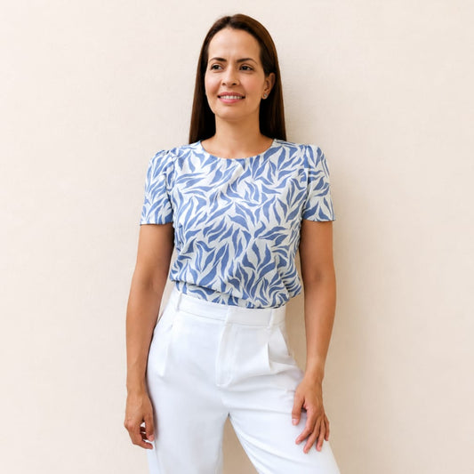 Blusa estampado celeste