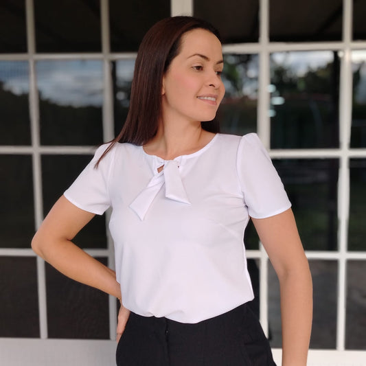 Blusa amarre blanco