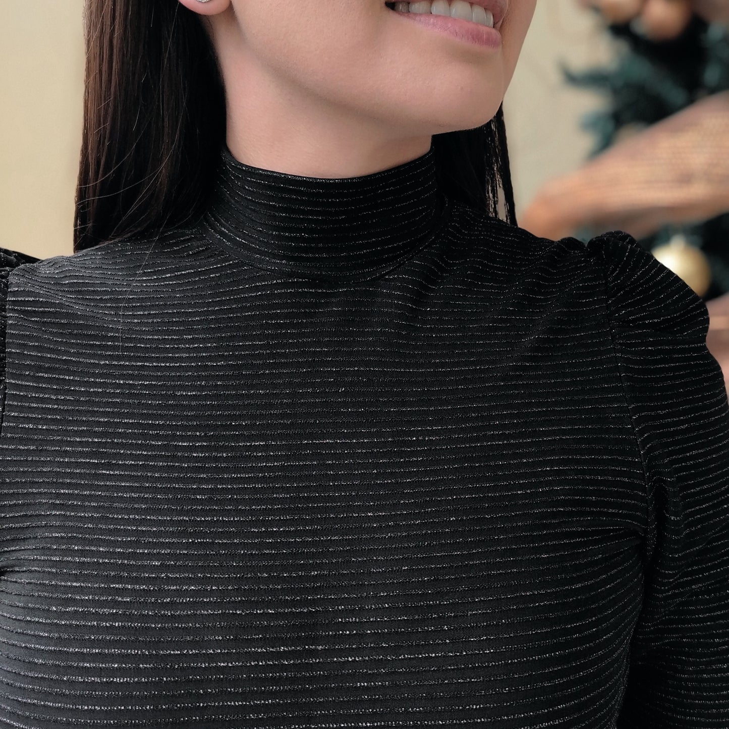 Blusa manga larga brillos