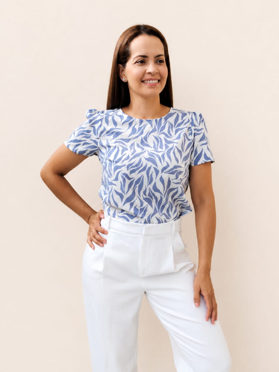 Blusa estampado celeste