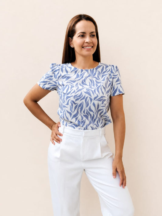 Blusa estampado celeste