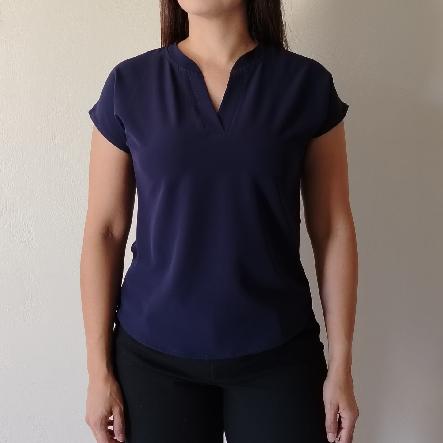 Blusa cuello chino enteriza