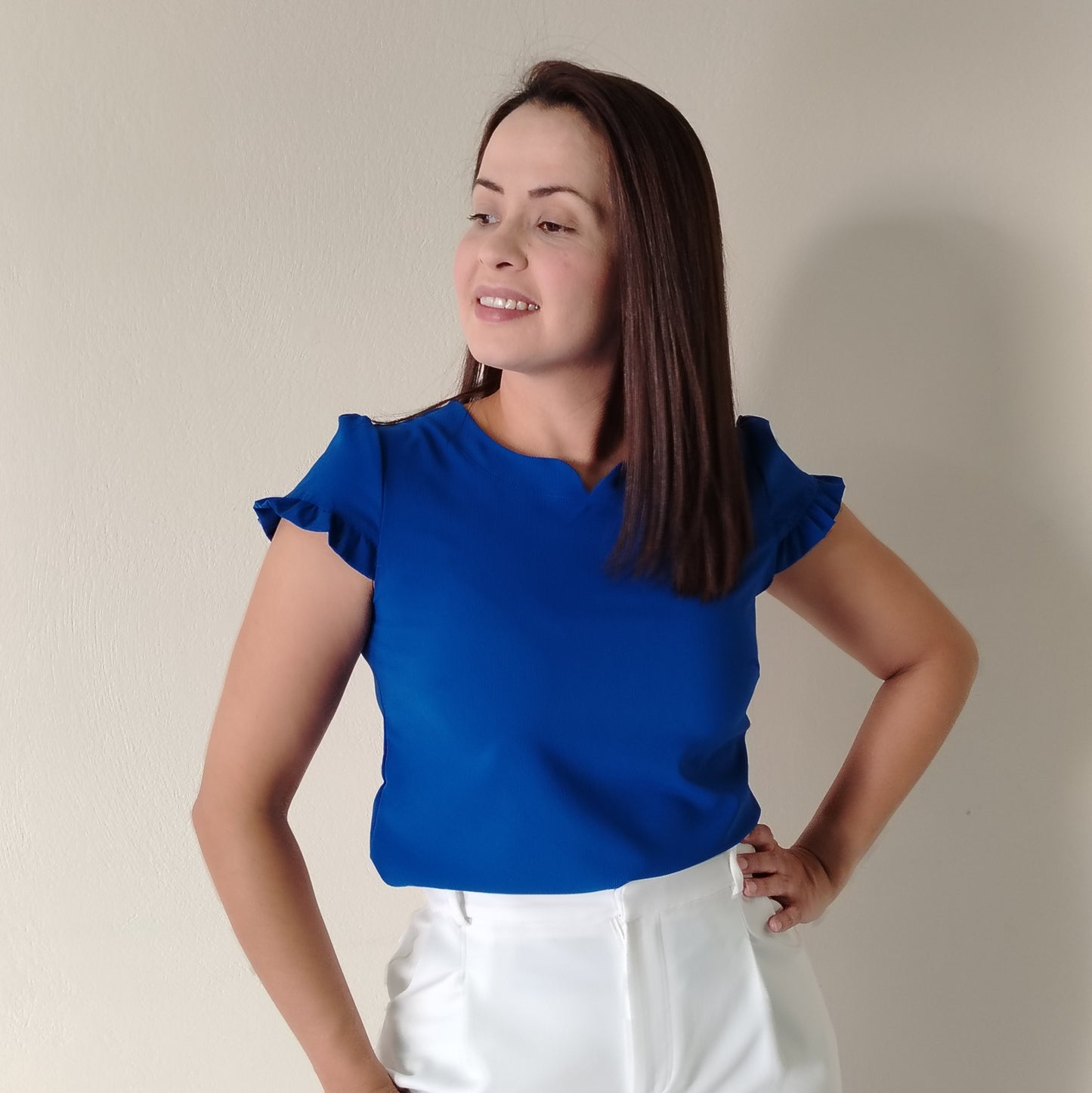 Blusa cuello chino