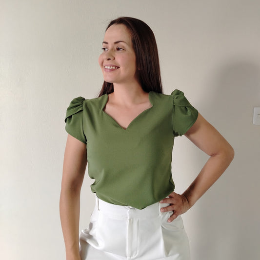 Blusa tulipán escote parras