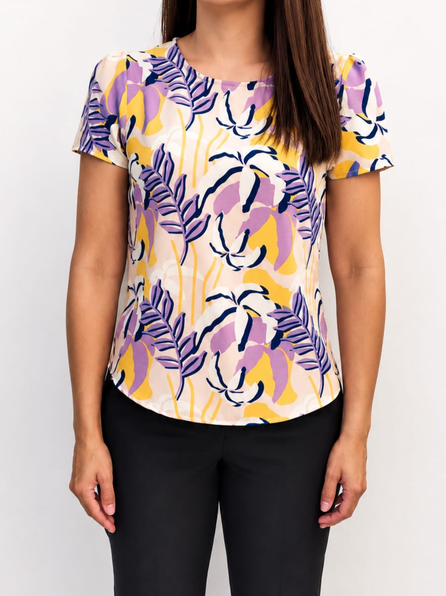 Blusa estampado flores lila