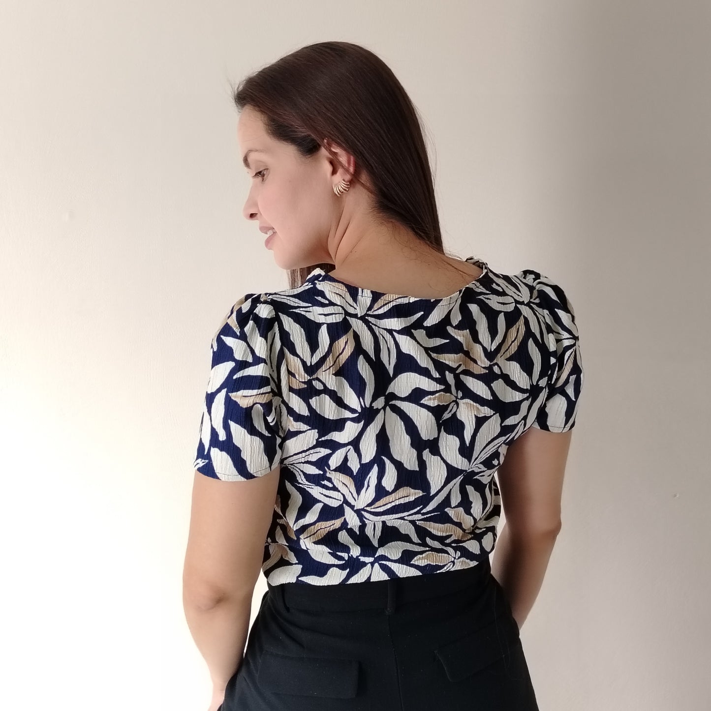 Blusa escote fruncido